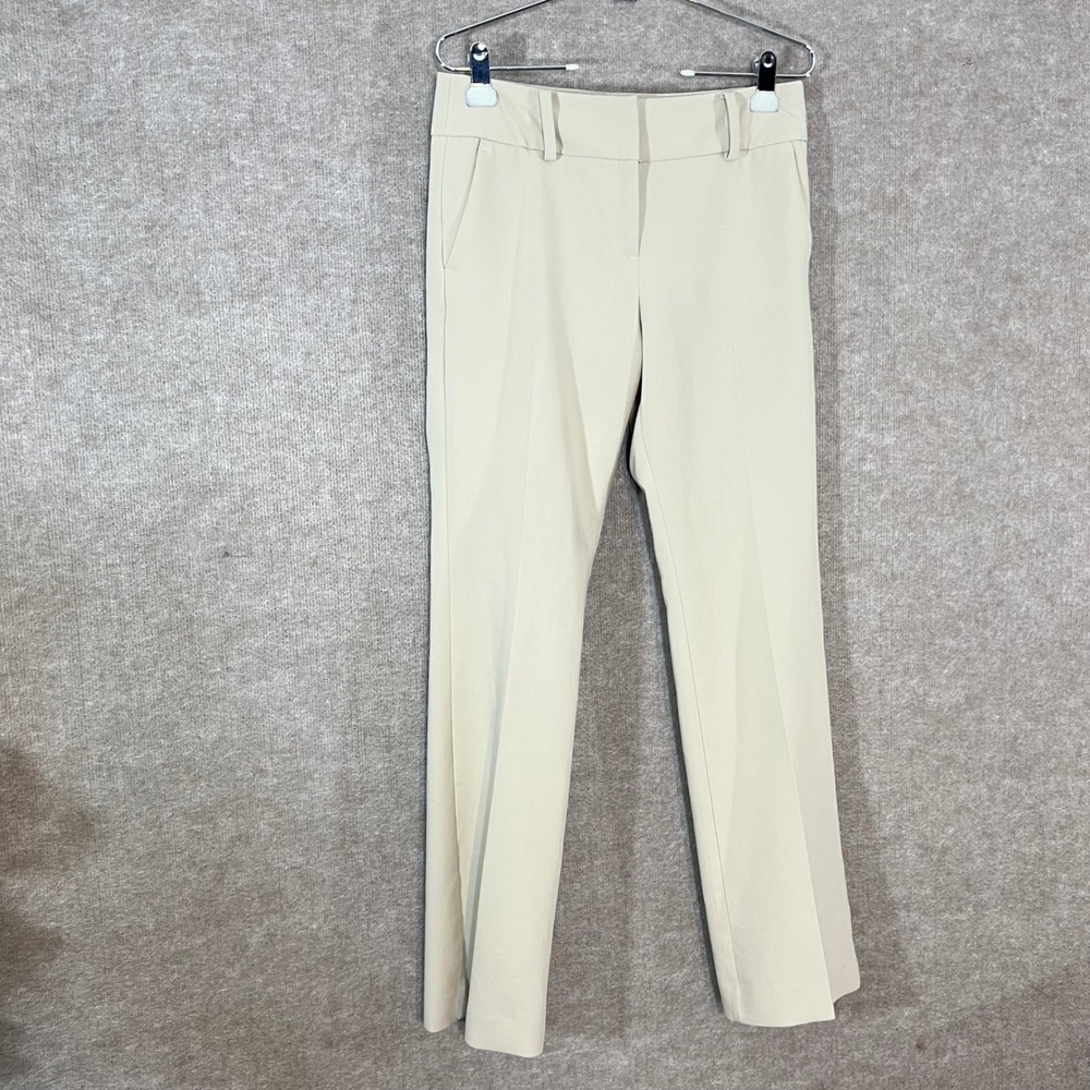 Ann Taylor Factory Dress Pants Women 2 Beige Straight Leg Office Professional